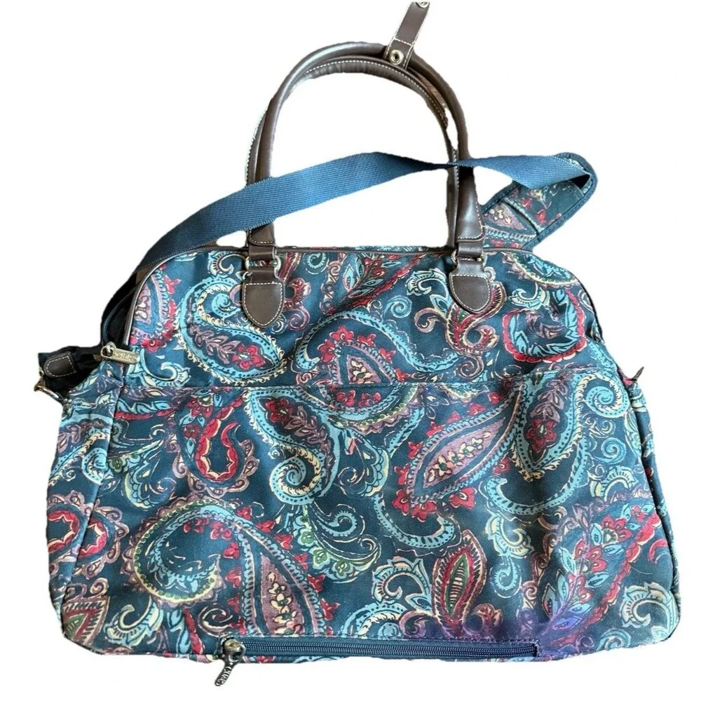 Chaps Richmond Park Mountain Paisley Weekender Laptop Bag Travel Tote w/ Strap